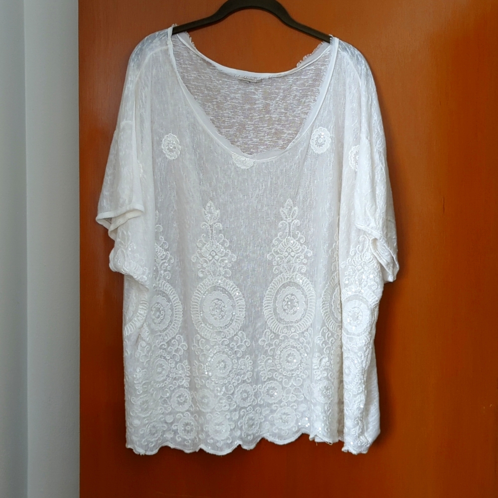Embroidery/sequin top